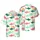 Hawaiian Stylized Sharks Open Mouth Subtle Stripes Coral Pink Blue Orange Teal Wave Print Short-sleeve Hawaiian Shirt - 1