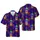 Hawaiian Pineapple Jester Mask Design, Mardi Gras Beads & Harlequin Diamond Pattern Short-sleeve Hawaiian Shirt - 1