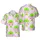 Cartoon Palm Tree Christmas Ornaments Hawaiian Tropical Leaf Pattern Pastel Pink Fabric Texture Short-sleeve Hawaiian Shirt - 1