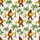 Brown Furry Bigfoot Surfer Hawaiian Scene: Green Palm Trees, Yellow Surfboard, Woven Short-sleeve Hawaiian Shirt - 7
