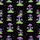 Mushroom Lover's Iridescent Starscape Botanical Pattern Black Magenta Cyan Lavender Lime Green Short-sleeve Hawaiian Shirt - 7