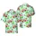 Santa Surfing Hawaiian Christmas Tiki Mask Guitar Tropical Red Surfboard Blue Waves Design Short-sleeve Hawaiian Shirt - 1
