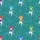 Womens Mushroom Figure Polka Dot Caps Swimsuit Teal Ripple Fabric Pattern Short-sleeve Hawaiian Shirt - 7