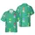 Womens Mushroom Figure Polka Dot Caps Swimsuit Teal Ripple Fabric Pattern Short-sleeve Hawaiian Shirt - 1