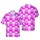 Women's Seamless Pink Ribbon Hawaiian Breast Shapes Mosaic & Polka Dot Pattern Short-sleeve Hawaiian Shirt - 1