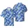 Hawaiian Stone-Washed Light Blue Abstract Blotches Granular Fabric Weave Textile Pattern Short-sleeve Hawaiian Shirt - 1