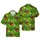 Hawaiian Highland Cattle, Yellow Sunflower, Botanical Lush Green Foliage Fabric Print Short-sleeve Hawaiian Shirt - 1