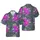 Fuchsia Pink Gerbera Daisy, Breast Cancer Awareness Ribbons, Charcoal Leaf Seamless Pattern Short-sleeve Hawaiian Shirt - 1