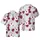 White Hibiscus Cranberry Palm Plumeria Anthurium Botanical Heathered Grey Pattern Short-sleeve Hawaiian Shirt - 1