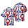 Red Lobsters Dark Blue Anchors Coiled Ropes Coral Wave White Fiber Sublimation Short-sleeve Hawaiian Shirt - 1