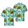 Hawaiian Paniolo Floral Pattern: Hibiscus, Roping Cowboys, Tropical Leaves, Blue Sky Short-sleeve Hawaiian Shirt - 1