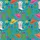Hawaiian Cowboy Boots Cactus Design: Teal Blue Desert Floral with White X Texture Short-sleeve Hawaiian Shirt - 7