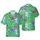 Hawaiian Cowboy Boots Cactus Design: Teal Blue Desert Floral with White X Texture Short-sleeve Hawaiian Shirt - 1