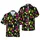 Hawaiian Cocktail Fruit Botanical Black Mosaic Fabric Design Short-sleeve Hawaiian Shirt - 1