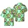Raccoon Vacationers Hawaiian Beach Island Palm Tree Hibiscus Floral Fabric Art Print Short-sleeve Hawaiian Shirt - 1