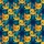Stylized Feline Faces Hawaiian: Geometric Cat Mosaic Print Navy Teal Orange Pattern Short-sleeve Hawaiian Shirt - 7