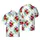 Patriotic Seamless American Flag Red Hibiscus Blue Flower Green Leaf Textile Design Tile Short-sleeve Hawaiian Shirt - 1