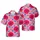 Hawaiian Tropical Red Multi-Petal Flower Blue Flower White Star Stripe Sublimation Design Short-sleeve Hawaiian Shirt - 1