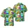 Cat Lover's White Cat Sun Hat Lime Drink Surfboard Palm Tree Ocean Fabric Design Short-sleeve Hawaiian Shirt - 1