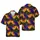 Halloween Spooky Hawaiian Haunted Houses Black Cats Jack-o'-Lanterns Bats Fabric Print Short-sleeve Hawaiian Shirt - 1