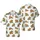 Capybara Skateboard Pattern: Blue Helmets, Brown Fur, Red Deck, Off-White Fabric Style Short-sleeve Hawaiian Shirt - 1