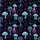 Alien Heads Psychedelic Mushrooms Alchemical Celestial Deep Black Pink Purple Teal Design Short-sleeve Hawaiian Shirt - 7