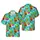 Lime Green Alien Surfers Hawaiian Wave Hibiscus Botanical Sublimation Design Short-sleeve Hawaiian Shirt - 1