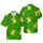 Leprechaun Duck Hawaiian Shamrocks Pattern St. Patrick's Day Gold Coin Celtic Harp Design Short-sleeve Hawaiian Shirt - 1