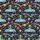 Hawaiian Alien Car Scene: Peace Sign Aliens, Rainbow Roads, Starry Blue Botanical Short-sleeve Hawaiian Shirt - 7
