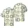 Tropical Textile Distressed Square Grid Five-Petal Flower Beige Tones Surface Short-sleeve Hawaiian Shirt - 1