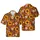 Edge-to-Edge Hawaiian Sunflower Daisy Pattern: Rust Amber Chocolate Cream Design Short-sleeve Hawaiian Shirt - 1