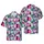 Cat Lover Coffee Fan: Black Cat Coffee Palm Tree Geometric Patchwork Tropical Textile Print Short-sleeve Hawaiian Shirt - 1