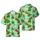 Raccoons Surfing Red Orange Boards & Vests: Hawaiian Ocean Waves, Palm Trees Tile Short-sleeve Hawaiian Shirt - 1