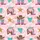 Tropical Western: Seamless Pink Boots, Brown Hats, Turquoise Bandanas, Saddle Fabric Print Short-sleeve Hawaiian Shirt - 7