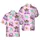 Tropical Western: Seamless Pink Boots, Brown Hats, Turquoise Bandanas, Saddle Fabric Print Short-sleeve Hawaiian Shirt - 1