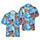 Cartoonish Muscular Sasquatch Hot Dog Hawaiian Tropical Hibiscus Leaf Blue Green Red Purple Short-sleeve Hawaiian Shirt - 1