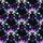 Cartoon Fossil Stegosaurus Skeletons Leaves Abstract Floral Textile Print Black Lavender Violet Short-sleeve Hawaiian Shirt - 7