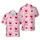 Hearts Padlocks Keys LOVE Lettering Red White Maroon Seamless Mosaic Design Short-sleeve Hawaiian Shirt - 1