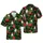 Realistic Raccoon Masked Tropical Monstera Palm Hibiscus Black Fabric Print Short-sleeve Hawaiian Shirt - 1
