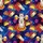 Funny Cat Faces Pizza Tacos Burritos Beer Swirling Cosmic Galaxy Hawaiian Design Tile Short-sleeve Hawaiian Shirt - 7