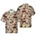 Brown White Cow Calf Hawaiian Tropical Farm Landscape Sepia Etchings Short-sleeve Hawaiian Shirt - 1