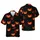 Diverse Black Cats Halloween Jack-o'-Lantern Tropical Seamless Print: Orange Yellow Black Short-sleeve Hawaiian Shirt - 1