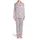 Women's Intricate Pastel Pink Illustrative Butterfly Scatter with Blue, Lavender, Grey, Mauve Accents Satin Pajamas Set - 2