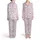 Women's Intricate Pastel Pink Illustrative Butterfly Scatter with Blue, Lavender, Grey, Mauve Accents Satin Pajamas Set - 1