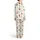 Cat Lovers' Whimsical Sweet Cartoon Cats Playful Scattered Repeating Cream Pattern Satin Pajamas Set - 3