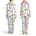 Animal Lovers' Playful Golden Yellow Leopard Pastel Pink & Deep Royal Blue Botanical Pattern Satin Pajamas Set - 1