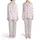 Cat Lovers' Adorable Plump Pastel Pink Cartoon Cats Strawberry Bow Pattern Satin Pajamas Set - 1