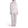 Cat Lovers' Adorable Plump Pastel Pink Cartoon Cats Strawberry Bow Pattern Satin Pajamas Set - 3