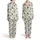 Cat Lovers' Whimsical Hand-Drawn Cats Light Cream Muted Blue Green Black Scattered Feline Pattern Satin Pajamas Set - 1