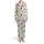 Cat Lovers' Whimsical Hand-Drawn Cats Light Cream Muted Blue Green Black Scattered Feline Pattern Satin Pajamas Set - 2
